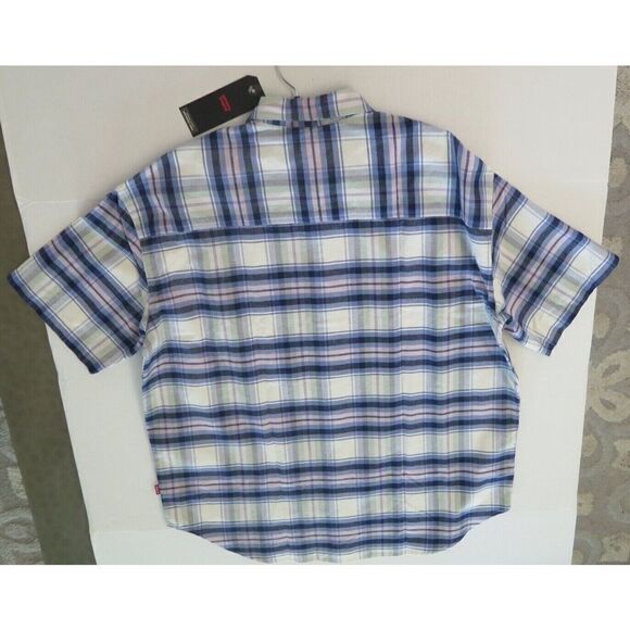 Levi's Men's Sz M Multicolor Plaid Oversized Casual S/S Button Up Shirt - Picture 7 of 11